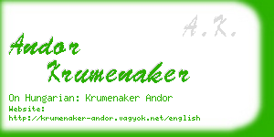andor krumenaker business card